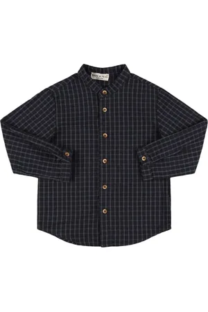 Babe & Tess Mandarin Collar Cotton Shirt