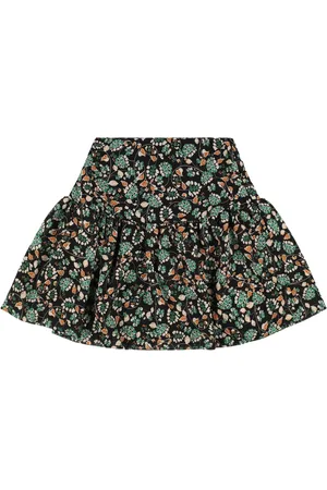 Indee Printed Poly Blend Skirt W/ Ruffles
