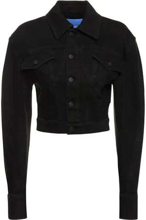 MUGLER Cropped Denim Jacket