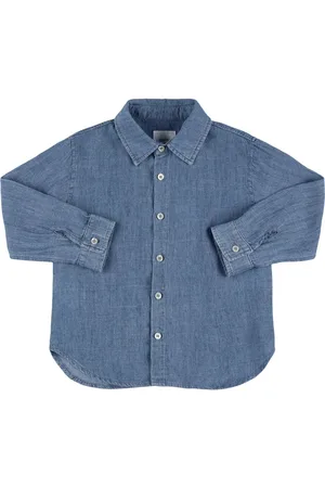 Babe & Tess Cotton Blend Chambray Shirt