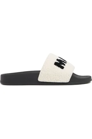 Marni Logo Print Terrycloth Slide Sandals