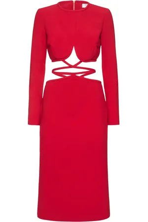 PRABAL GURUNG Cutout Crepe Midi Dress