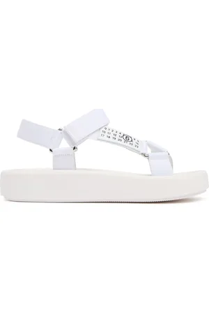 Maison Margiela Logo Print Faux Leather Strap Sandals