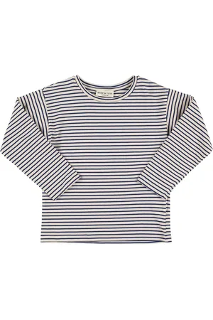 Babe & Tess Striped Cotton Blend Jersey T-shirt