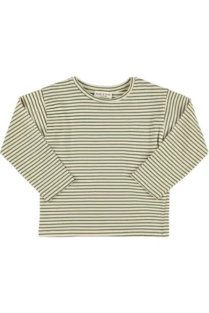 Babe & Tess Striped Cotton Blend Jersey T-shirt