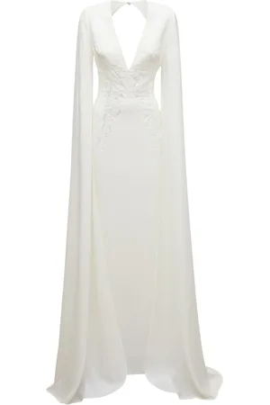 Elie saab Long Sleeve Crepe Mermaid Dress