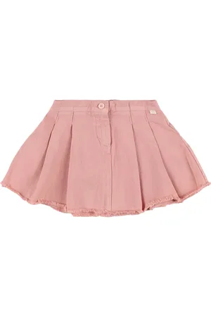 Il gufo Pleated Cotton Drill Mini Skirt