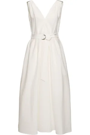 Brunello Cucinelli Tech Poplin Midi Dress W/ Belt