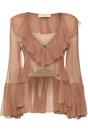 BLUMARINE Sheer Silk Crepe Shirt
