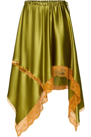 DRIES VAN NOTEN Shake Stretch Silk Satin Skirt