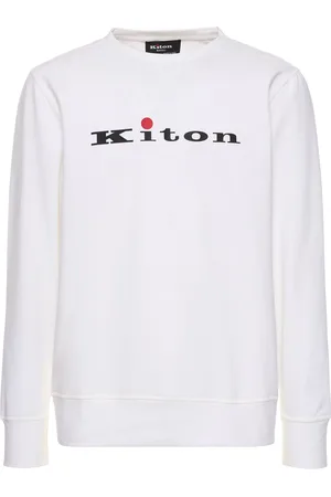 Kiton Logo Cotton Crewneck Sweatshirt