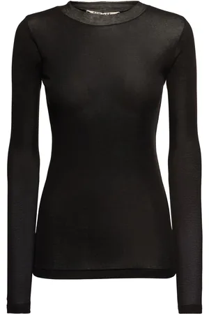 Auralee Sheer Cotton Rib Long-sleeve T-shirt