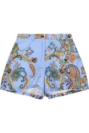 Etro Printed Cotton Poplin Shorts