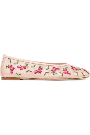Stuart Weitzman 10mm Bare It All Mesh Ballerina Flats