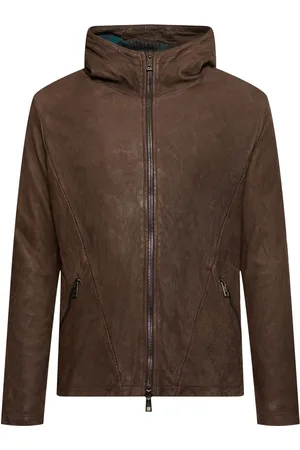 GIORGIO BRATO Brushed Leather Hooded Jacket