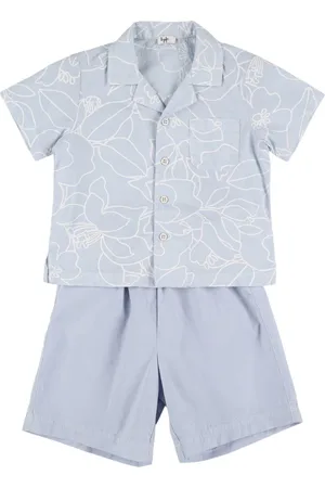 Il gufo Printed Shirt & Cotton Blend Shorts