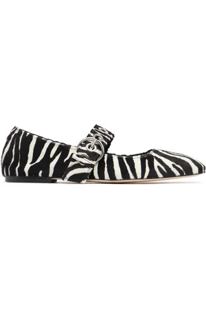 Aeyde 10mm Uma Zebra Print Ballerina Flats