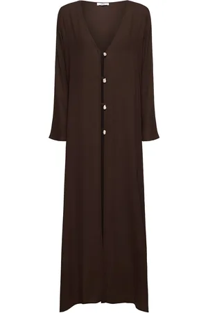 Sara Cristina Pearl Long Silk Kaftan Dress