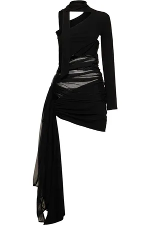 MUGLER Wrap Around Jersey Knot Dress