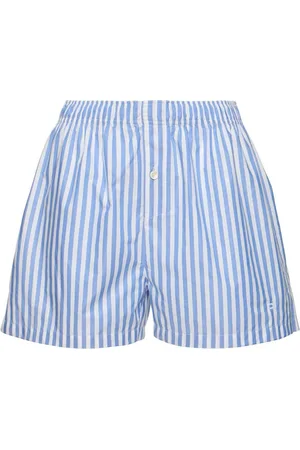 Serafini Striped Cotton Blend Poplin Shorts