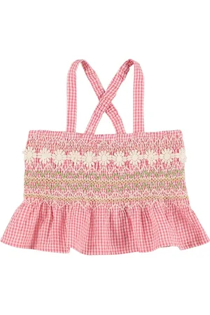 Louise Misha Embroidered Cotton Seersucker Top
