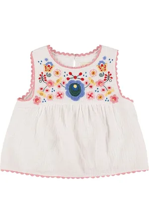 Louise Misha Embroidered Cotton Gauze Tank Top