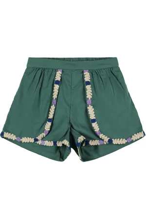 Louise Misha Embroidered Cotton Shorts