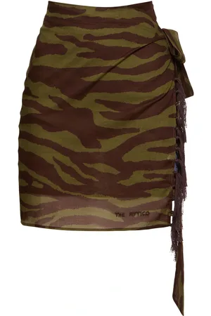 The Attico Zebra Print Muslin Pareo Skirt