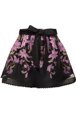ZIMMERMANN Dawning Pleated Linen & Silk Shorts