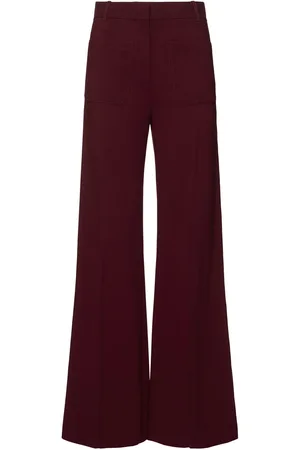 Victoria Beckham Alina Viscose Blend Wide Leg Pants
