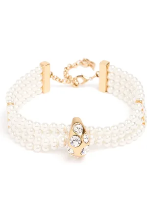 BLUMARINE Crystal Stone & Faux Pearl Choker