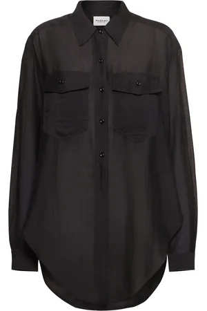 Marant Etoile Nath Long Sleeve Voile Shirt W/ Knot