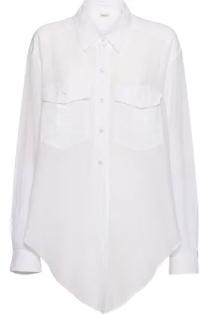 Marant Etoile Nath Long Sleeve Voile Shirt W/ Knot