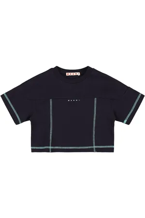 Marni Printed Cotton Jersey Cropped T-shirt