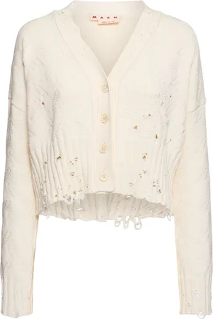 Marni 3d Disheveled Jacquard Cotton Cardigan