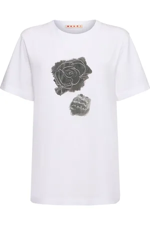 Marni Printed Rose Brushed Cotton T-shirt