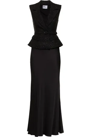 Self-Portrait Bouclé Maxi Dress