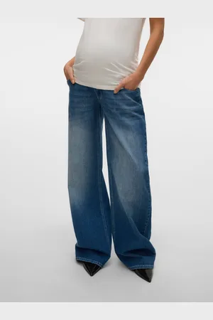 Mama;licious Wide Leg Fit Mid Waist Jeans