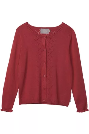 Creamie Dames Fleece vesten - Meisjes Pointelle Vesten Steenrood