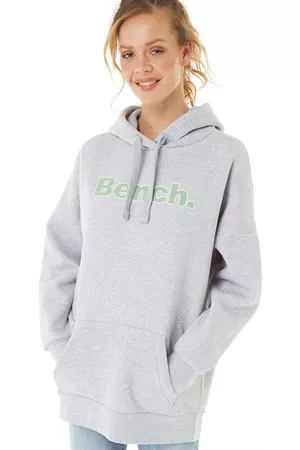 Bench Dames Sweaters - Dames Dayla Oversized Hoodies Gemeleerd Lichtgrijs