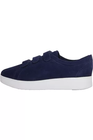 FitFlop Dames Sneakers - Dames Rally Strap Suede Sneakers Marineblauw