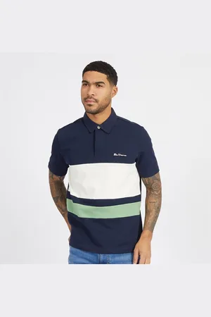 Ben Sherman Rugby Polo met Borststrepen korte mouw Donkerblauw Heren