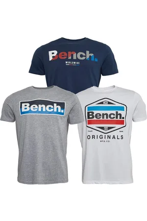 Bench T-shirts Heren Canwell Driepack Grijs Melange/Marine/Wit
