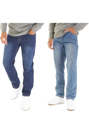 Smith And Jones Heren Sazzi Set van 2 Straight Fit Jeans Donkerwassing/Stonewash