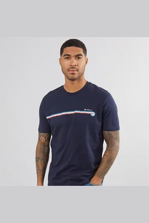 Ben Sherman T-shirt met strepen Heren Donkerblauw
