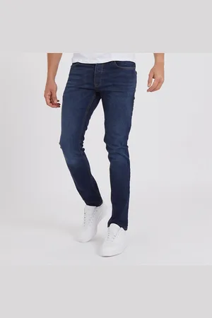 Crosshatch Heren Buraca Slim Fit Jeans Donkergewassen