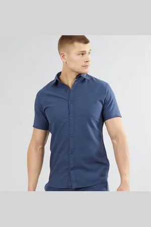 Produkt Heren Miles Korte Mouw Shirt Night Sky