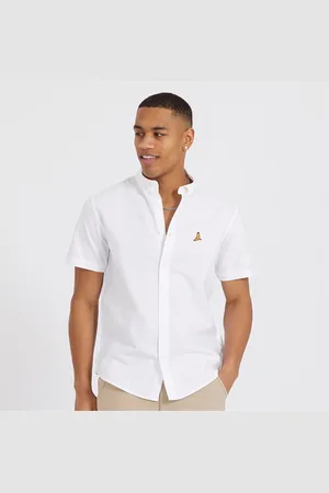Brave Soul Herenshirt Nero Korte Mouw Optisch Oxford