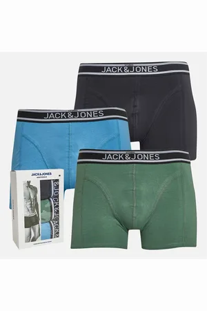 JACK & JONES JACK & JONES Heren Chase Effen Drie Pack Boxers Donker Navy / Donker Ivy / Azure Blauw