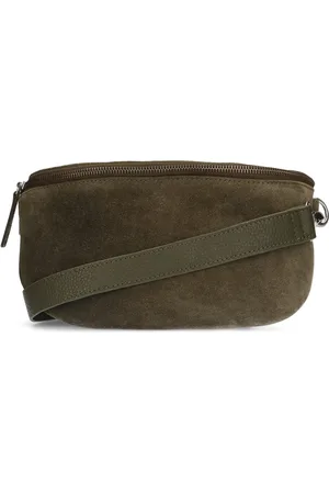 Manfield Groene suède bum bag